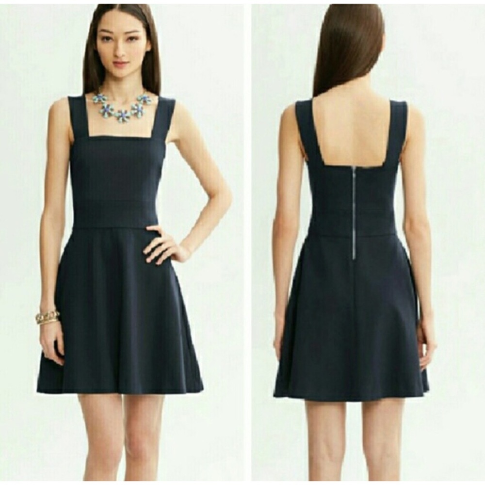 Banana Republic Miily Black Fit & Flare Dress 8